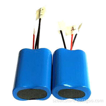Lithium-ion Battery Packs for Flashlights 18650 1S2P, 3.7V 4,400mAh, Sized 65 x 36 x 18mm